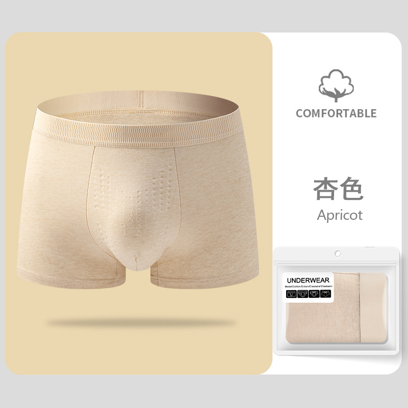 Cordyceps masaje entrepierna despierta pantalones de algodón de color para hombres pantalones de ángulo plano de algodón transpirables grandes pantalones cortos de cuatro ángulos al por mayor