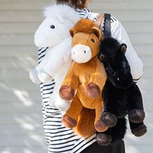 千里马双肩包小马公仔毛绒玩具新年背包生肖马玩偶抓机娃娃新年款