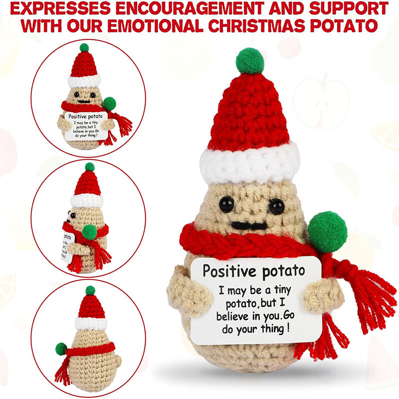 国境を越えた売れ筋クリスマスウール手編み人形ポテトポジティブオーナメントクリスマスドール完成品|undefined