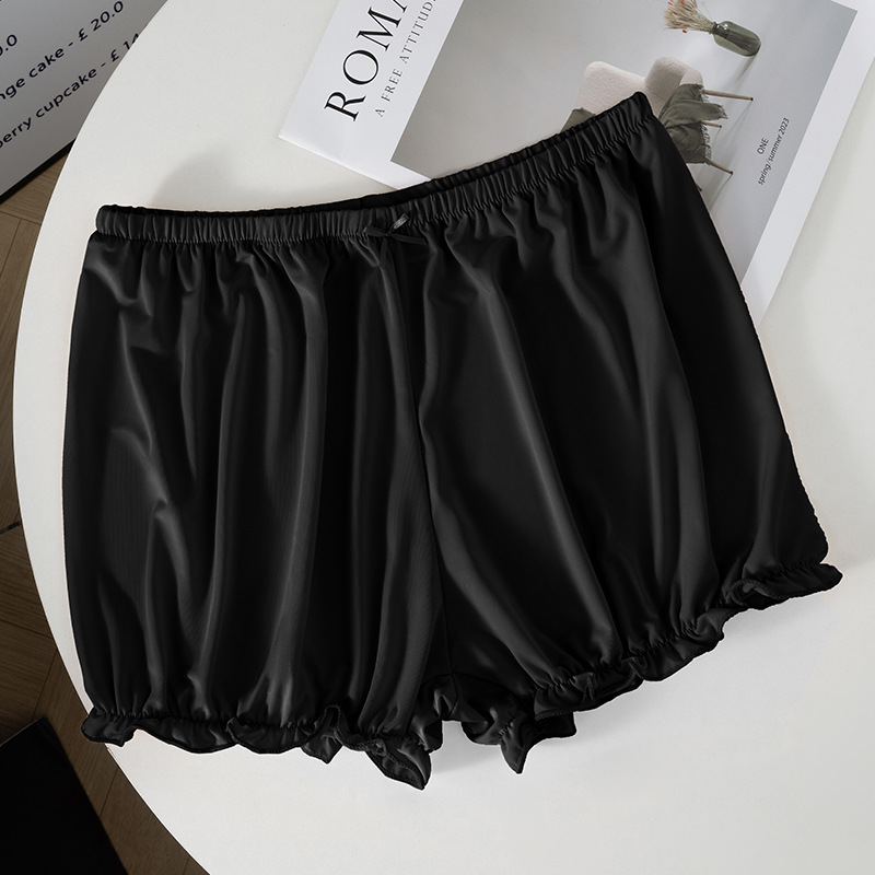 Pantalones de seguridad de linterna de seda de hielo para mujer, estilo fino de verano, pantalones de calabaza anti-desplazamiento, pantalones cortos elásticos, ropa interior de mujer