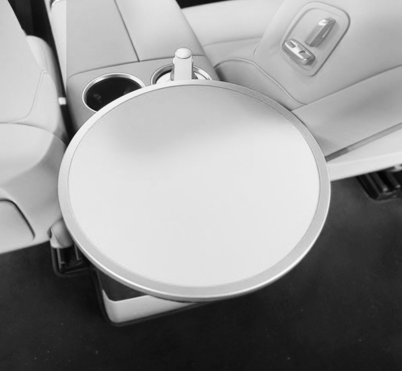 Car-Mounted Floating Round Table with Cup Holder, Suitable for Front and Rear Seats, for Drinking Tea and Working in the Car