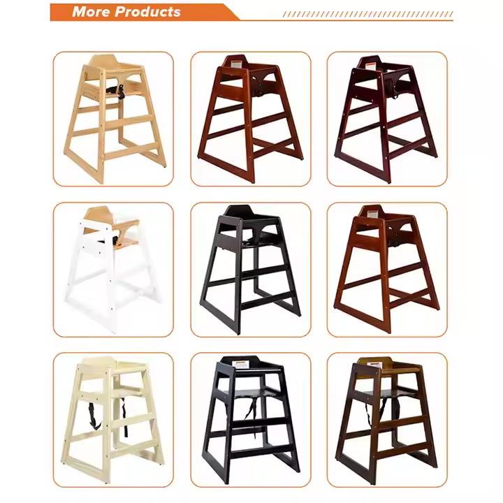 Silla de comedor para bebés de madera maciza silla de comedor para niños domésticos silla de comedor para bebés de madera silla de comedor para bebés apilada
