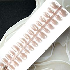 30片穿戴美甲杏仁裸色貓眼純欲ins女孩美甲貼片簡約女士女孩美甲