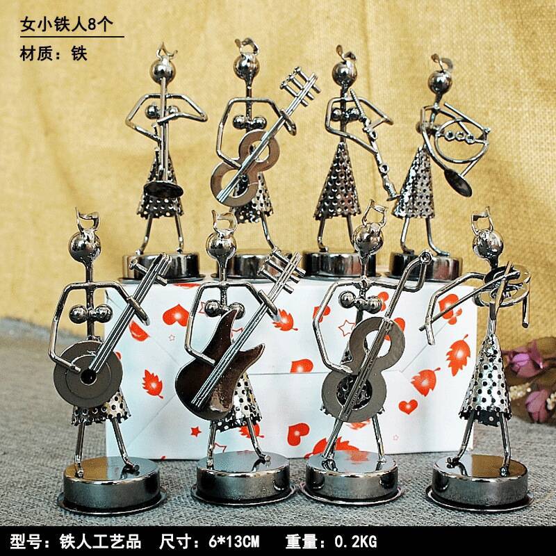 Iron pequeño modelo de hombre de hierro oferta especial artesanía hombres y mujeres banda de modelado decoración del hogar pequeño Iron Man Hombres y mujeres de 8 piezas conjunto