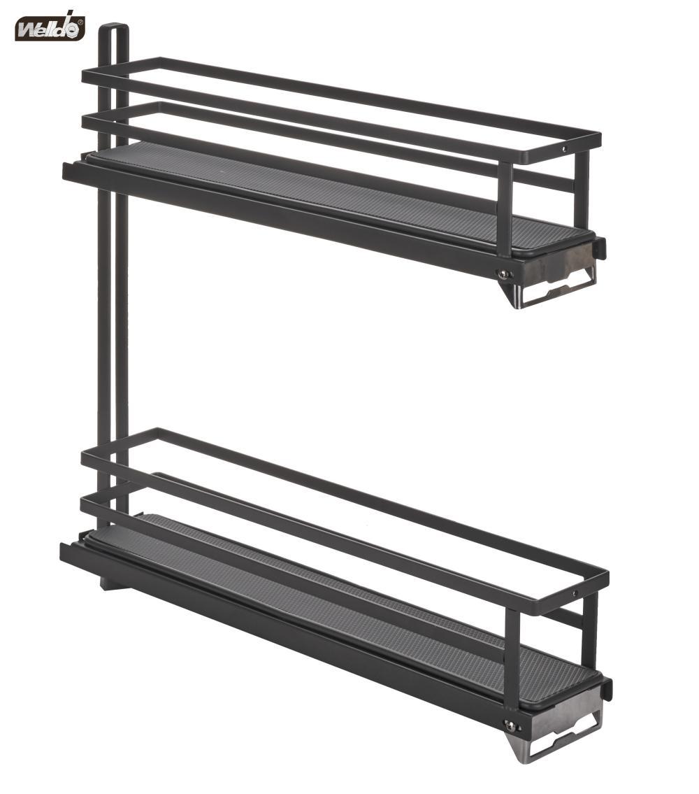 Welldo/纬东 厂家直销 2层侧式拉篮 橱柜2层侧式拉篮收纳置物篮