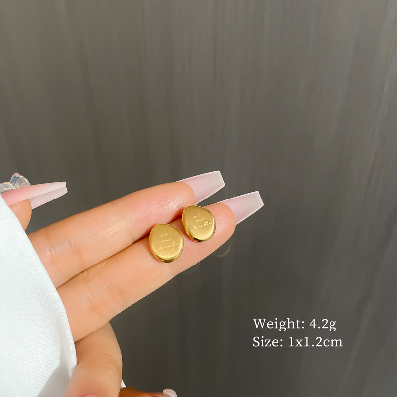 [Acero de titanio de todo el cuerpo] fritillary Lucky Grass pendientes minimalistas pendientes fríos para hombres y mujeres pendientes de banquete de temperamento personalizado