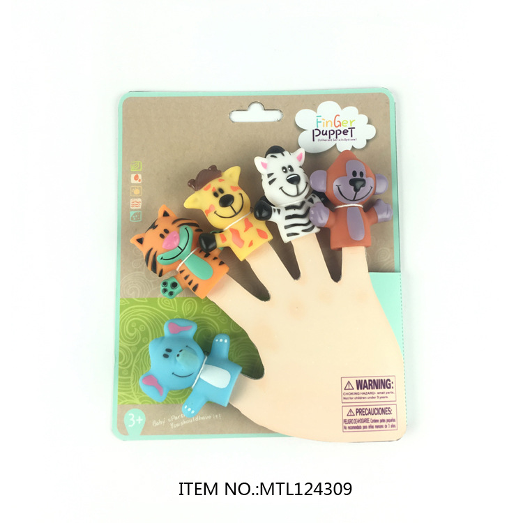 Vinyl Finger Coat Doll Children's Cartoon Animal Finger Doll Soft Glue Parent-Child Interactive Toy Reformable