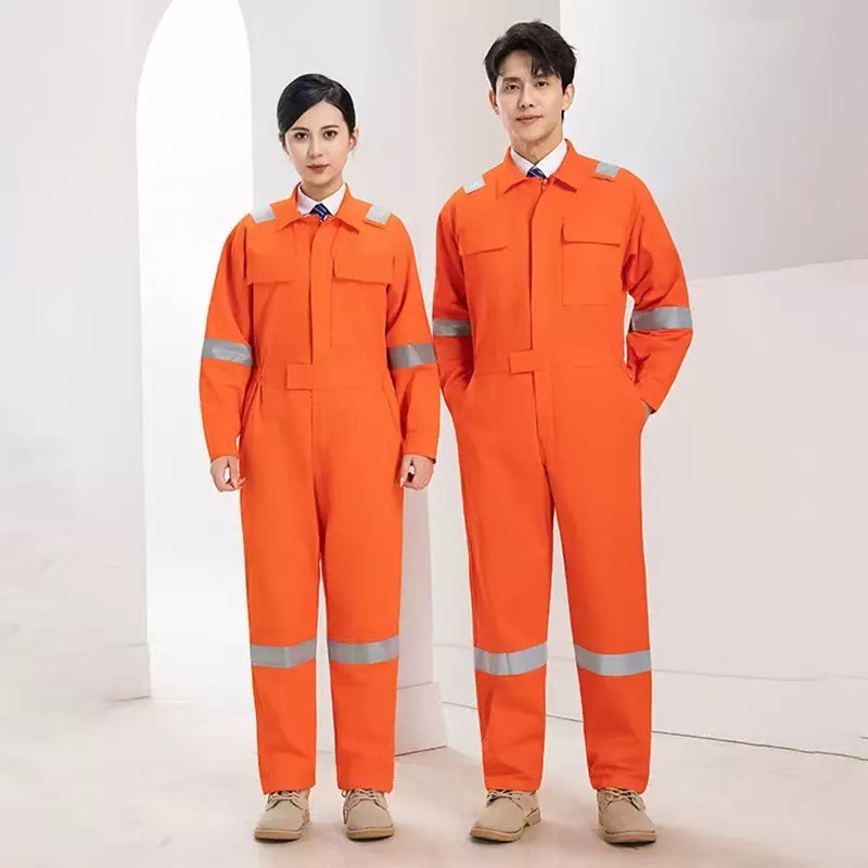 长袖连体工作服反光条海员船员耐磨耐脏工装制服机修汽修劳保服装 男装厂家批发实拍图