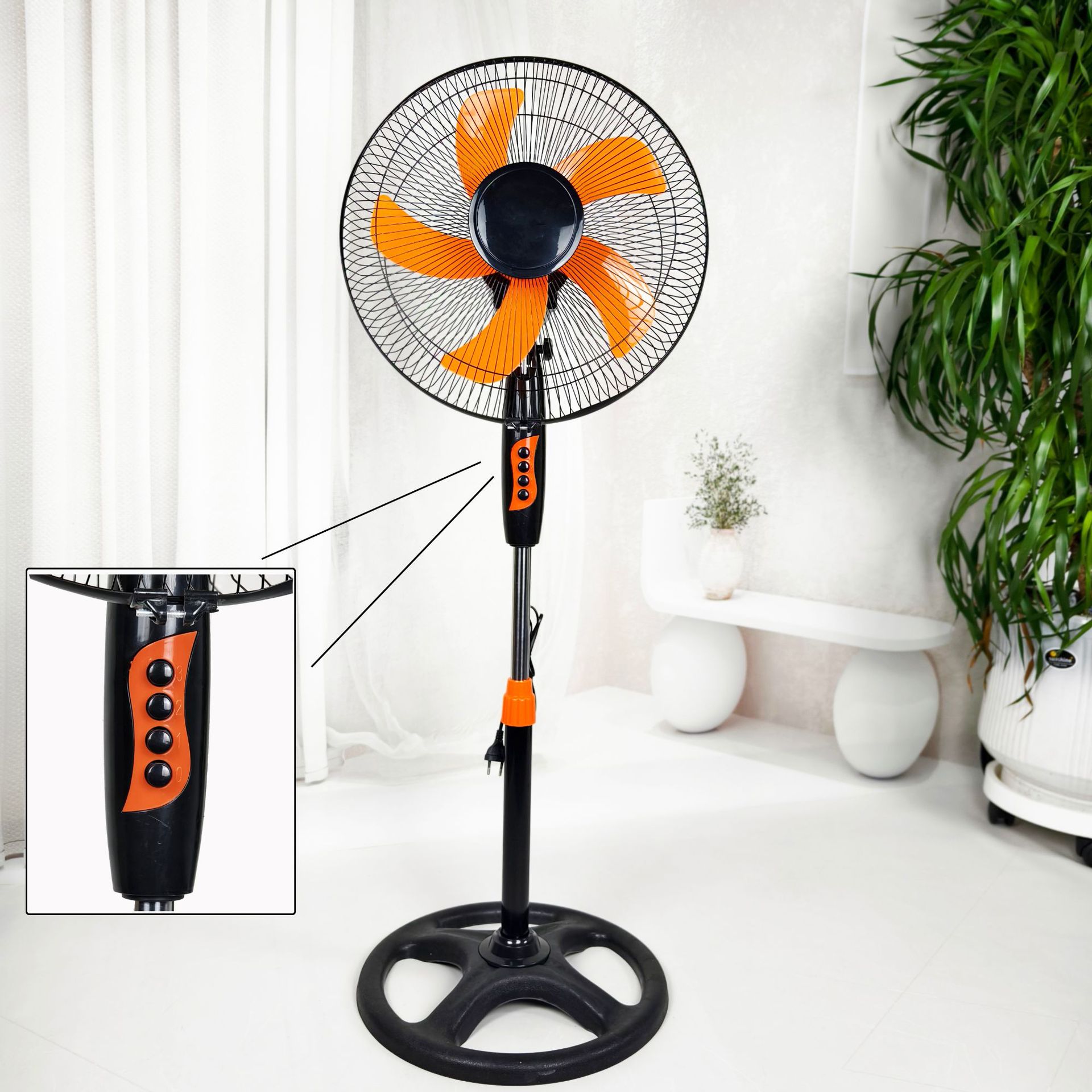 16寸落地扇外贸风扇110方向盘底座立式电风扇220V跨境fan热销静音