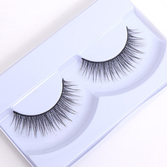 3D化纖一對裝假睫毛濃密卷翹多層交叉眼睫毛日系裸妝自然仿真批發