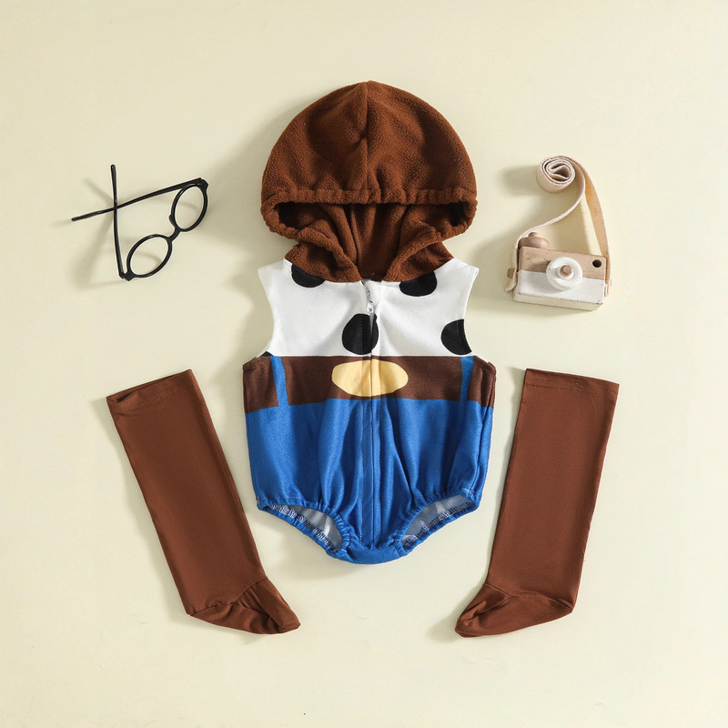 2005 Autumn and Winter Kidsren's Clothing for Boys and Girls, Winter Color-Blocked Animal Hooded Jumpsuit + Socks Two-Piece Set 2005 Autumn and Winter Kidsren's Clothing for Boys and Girls, Winter Color-Blocked Animal Hooded Jumpsuit + Socks Two-Piece Set