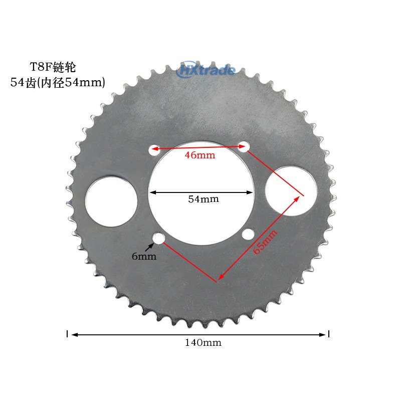 49Cc Mini Motorcycle Electric Gasoline Scooter T8F Gear 44 54 64 74 Tooth Chain Sprocket Chainring