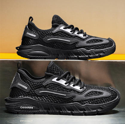 2025 verano nuevo estilo red grande zapatos deportivos huecos zapatos casuales para hombres zapatos de vadeo de río de todo fósforo zapatos de malla al aire libre