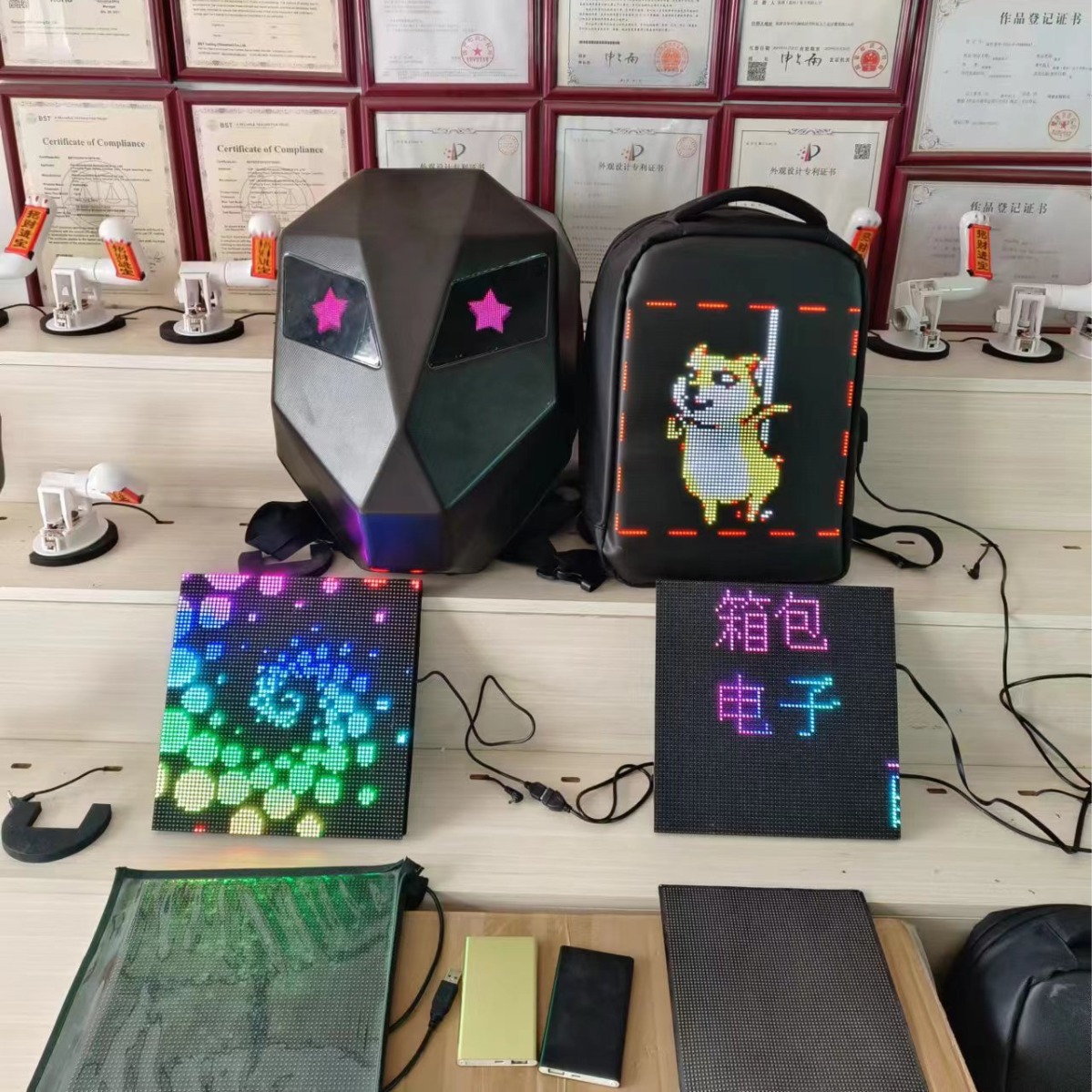 Mochila publicitaria transfronteriza LED Mochila publicitaria LED Mochila de visualización de viaje al aire libre Mochila LE D