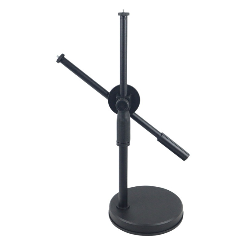 Soporte de transmisión en vivo para videoconferencias con luz de relleno, luz universal para fotografía de alimentos, soporte de mesa redondo para grabación superior