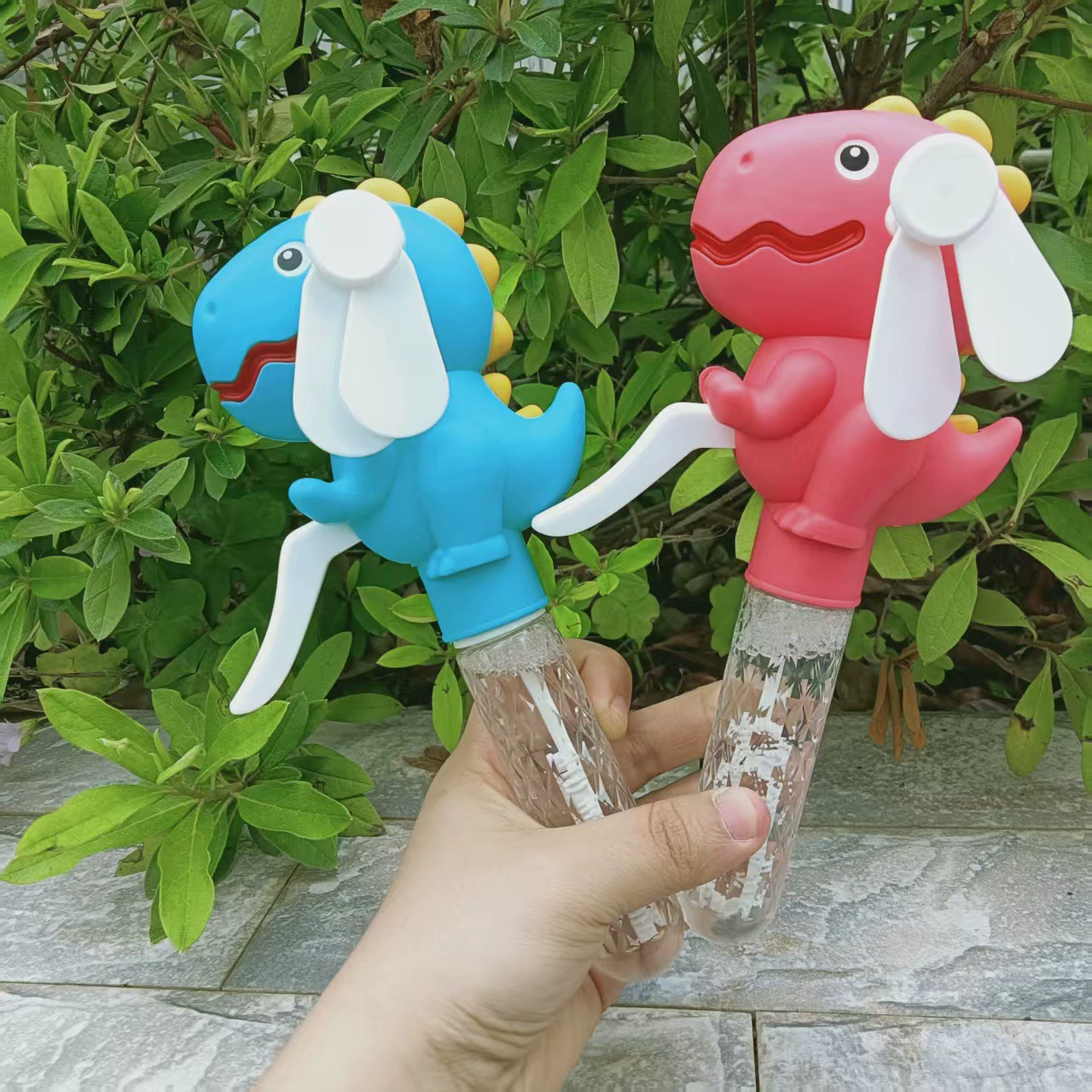 Мини-вентилятор с пузырьками в виде динозавра, ручной пресс для пузырей, игрушка для выдувания пузырей, уличный киоск, креативный подарок, оптовая продажа