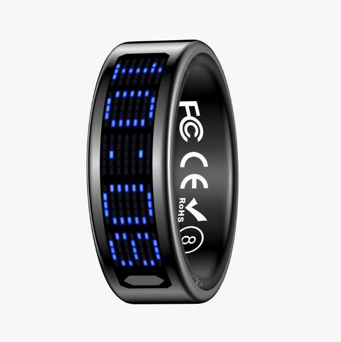 Anillo inteligente con pantalla sr08, monitor de frecuencia cardíaca, oxígeno en sangre, ejercicio, sueño, monitorización de salud, anillo inteligente para ver TikTok