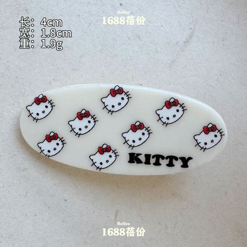 hellokitty发卡可爱甜美珍凯蒂猫椭圆发夹少女刘海侧边夹百搭发饰|undefined