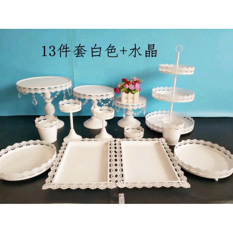 Tabla de postres de boda portapaste combinación set set de hierro forjado europeo 13 piezas set de decoración de bandeja West Point image 18