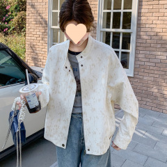 小众设计感短款夹克上衣2025春新款韩版宽松显瘦休闲洋气百搭外套