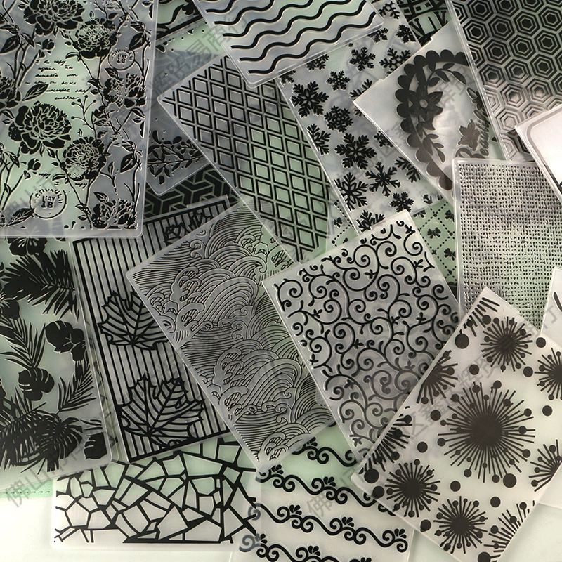Duofen DIY пластиковый тисненый шаблон поздравительной открытки с тисненым узором и текстурой клип-папка для тиснения