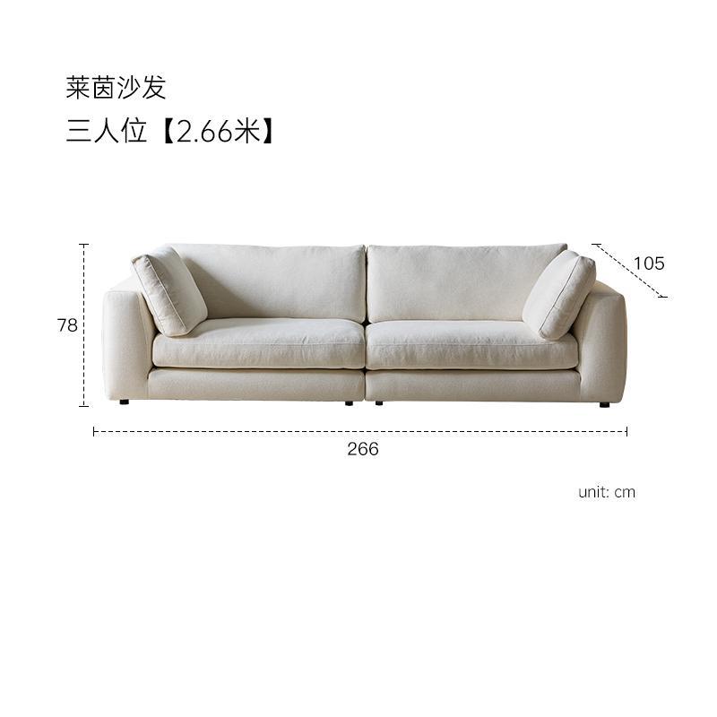 Sofá de tela de estilo crema de viento silencioso pequeño tipo de casa sala de estar mezcla de sofá de pluma desmontable y lavable de estilo medieval