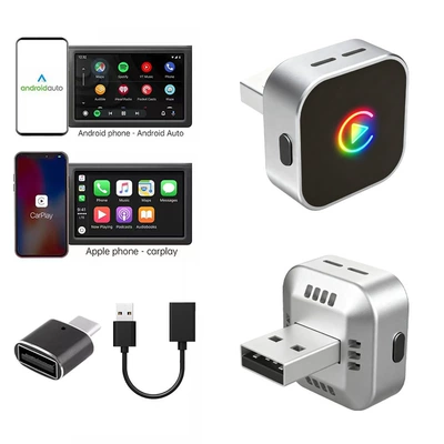 Car Adapter Supports Apple – Simsiz CarPlay və Android Auto - k15-silver-adapter-extension-cable-overseas-version-not-applicable-to-domestic-android