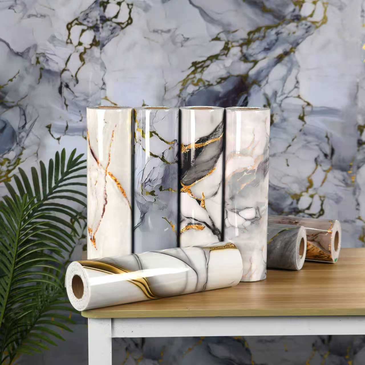 self-adhesive Marble Wall Stickers For Kitchen And Bathroom Decoration, Living Room And Bedroom Wallpaper, Waterproof And Moisture-proof Stickers_voghion.com