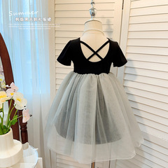 女童裙子2024夏季新款長款禮服裙蓬蓬韓版網紗公主裙中小童連衣裙