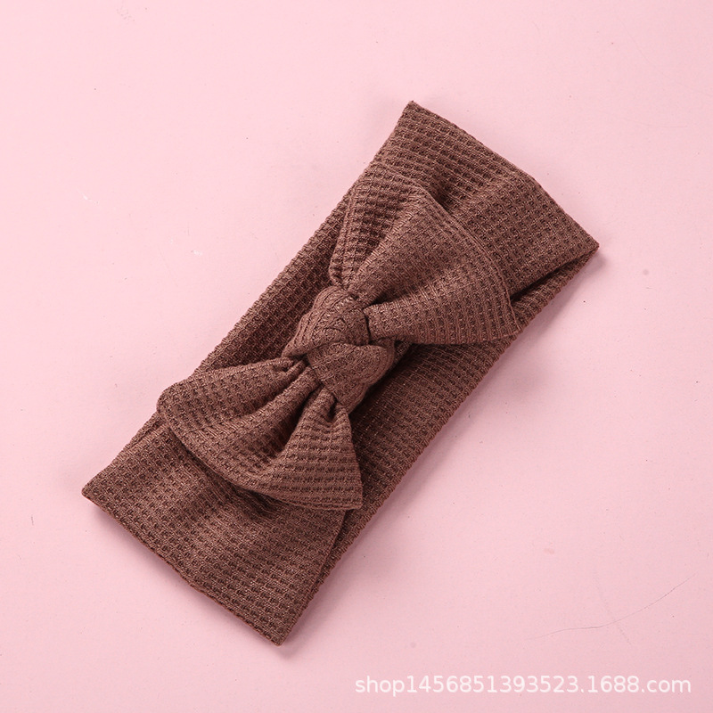 Tocado para bebé, diadema tipo waffle de lana, arco de punto, banda de pelo para niños, venta al por mayor para comercio exterior.