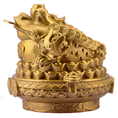 Brass Golden Toad Ornaments Brass Fortune Gathering Bagua Golden Toad Three-legged Toad Shop Office Decoration Opening Gift