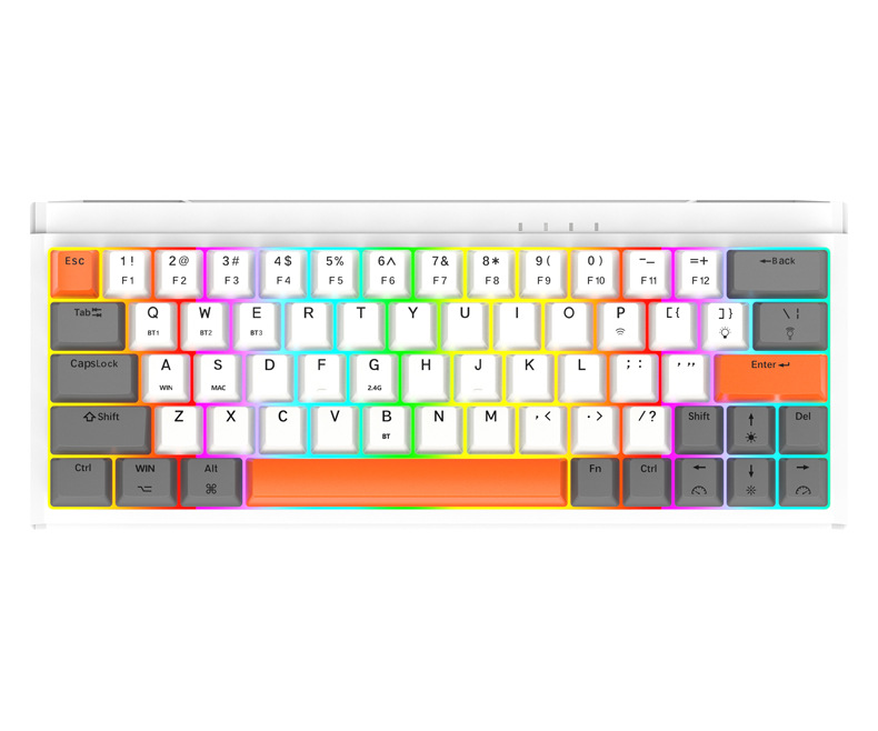 Tastiera meccanica con colori abbinati, cablata personalizzata + Bluetooth 2.4G wireless, terzo gioco di simulazione di esame hot plug_voghion.com