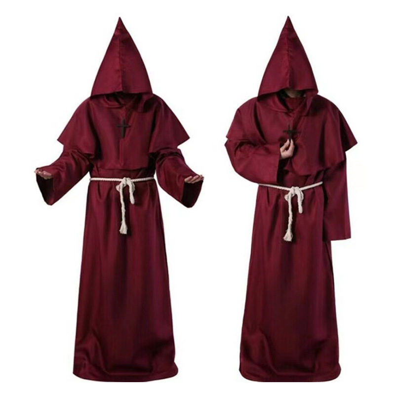 ハロウィンコスプレ衣装中世僧侶服修道院ローブウィザード服司祭服 COS 衣装ステージ衣装|undefined