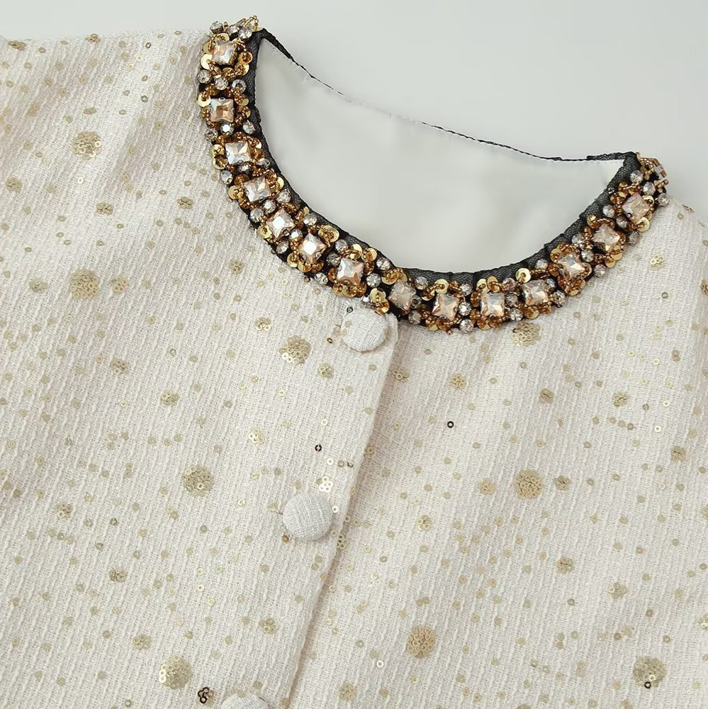 Myst & Za ropa de mujer verano 2026 nuevo estilo de moda temperamento elegante con diamantes de cuello redondo chaqueta de chaleco de fragancia image 2