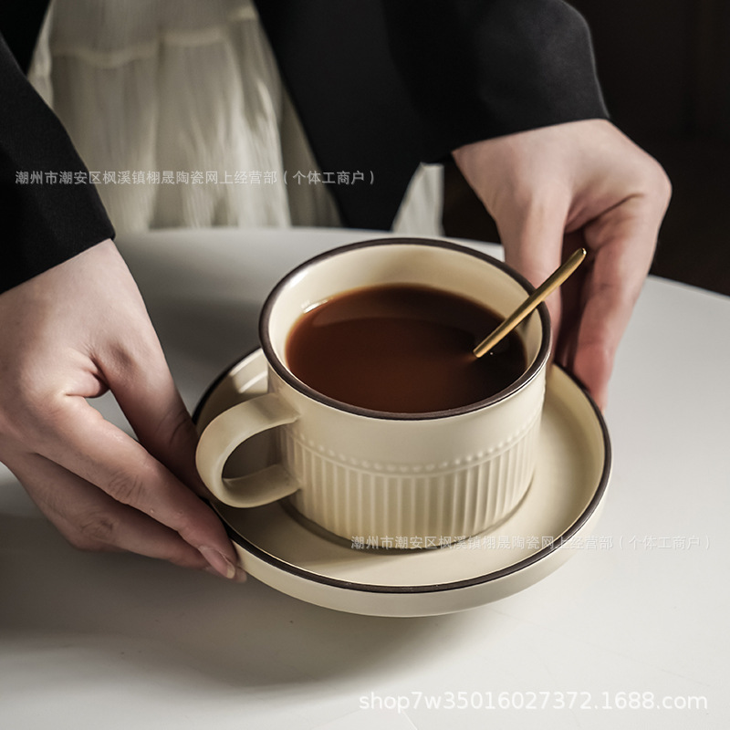 Tazas de café vintage, platos, tazas de café, tazas de latte, tazas de regalo de mano, tazas al por mayor.