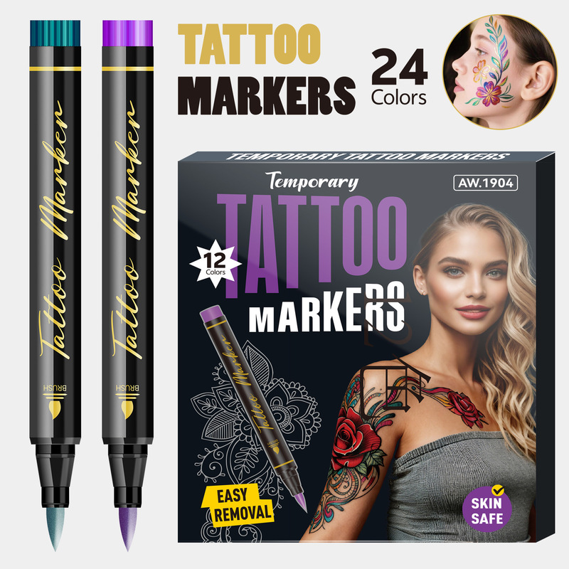 Soft Tip Body Painting Pen Temporary Skin Marker Disposable Painting Pen Holiday Party DIY Skin Pen