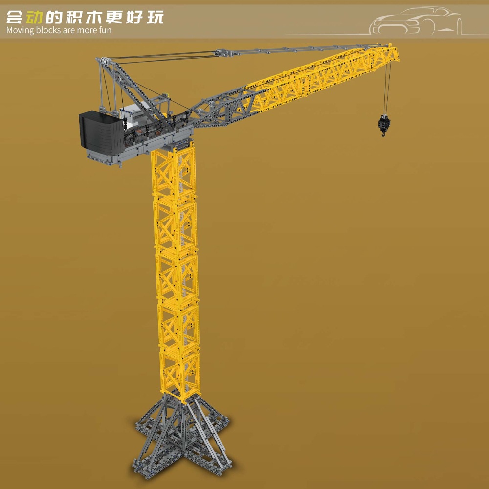 Gran ingeniería de construcción de alta dificultad de Yuxing 17096 grúa torre de pluma eléctrica de control remoto juguetes para niños