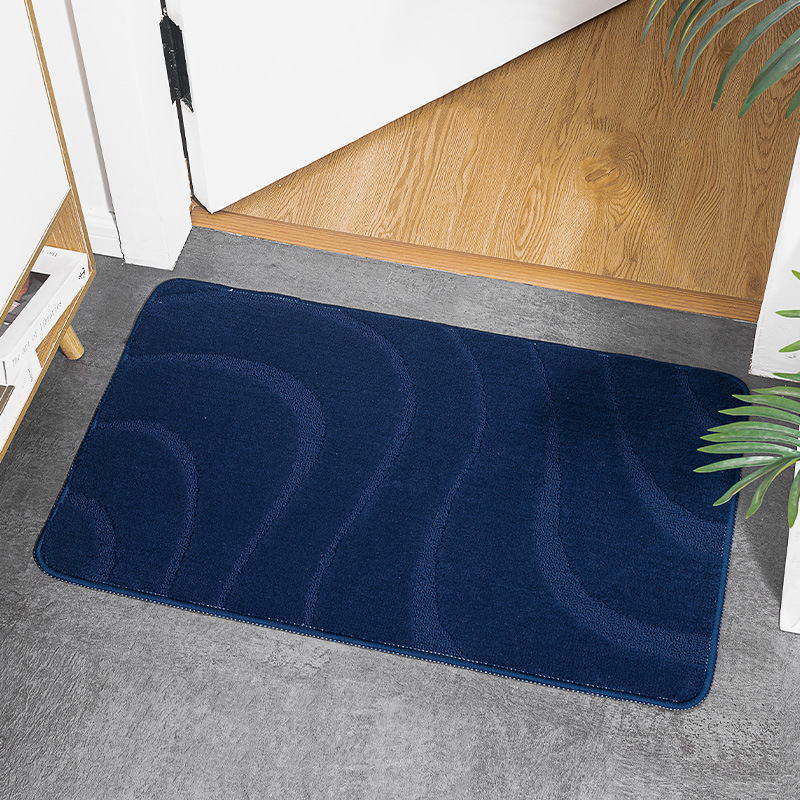 Baño de la puerta de la alfombra del suelo de la alfombra del baño de absorción de agua rápida almohadilla de pies secos gruesa flocado alfombra antideslizante del baño de baño