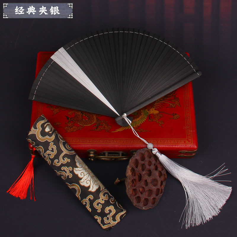 All-Bamboo Folding Fan for Daily Use, Easy to Open and Close, New Chinese Style, Ancient Style, Hanfu, for Photography, Dance, Bamboo, Chinese Style, Hollowed Out