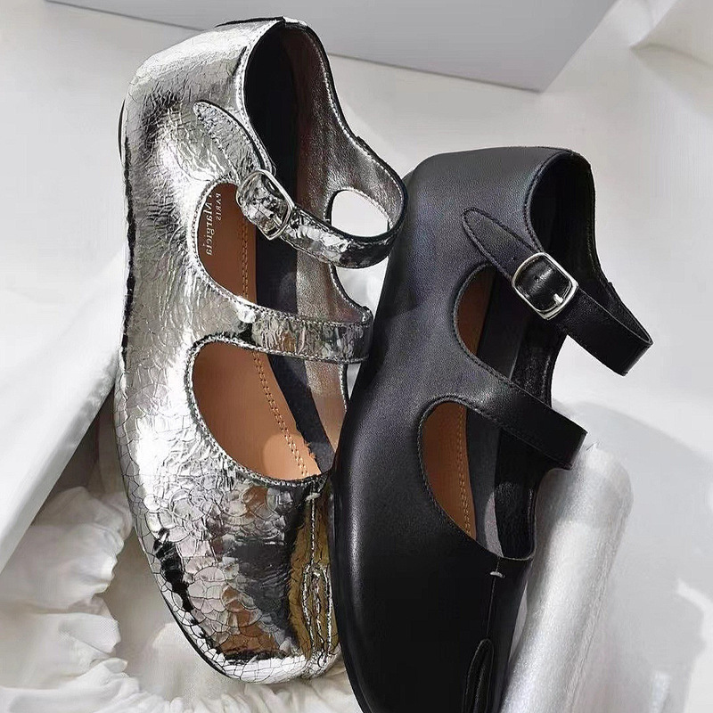 Original MM6 summer TABI toe shoes women's low-cut Trotters shoes Mary Jane retro ballet shoes sheepskin shoes