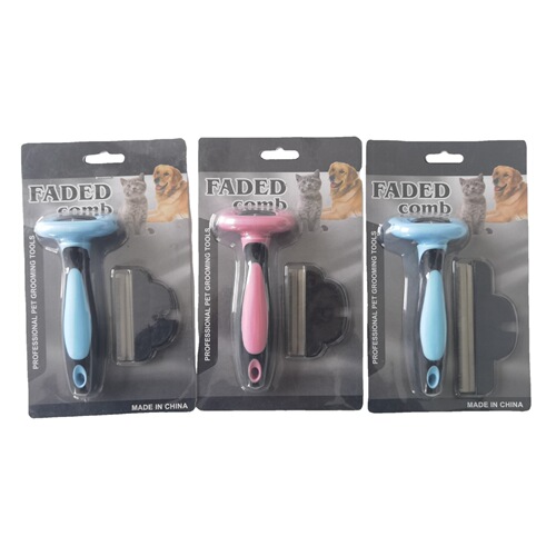 Pet supplies wholesale cat and dog de-hairing knife, shaving and knot-opening beauty comb, hair removal comb, replaceable blade shaving