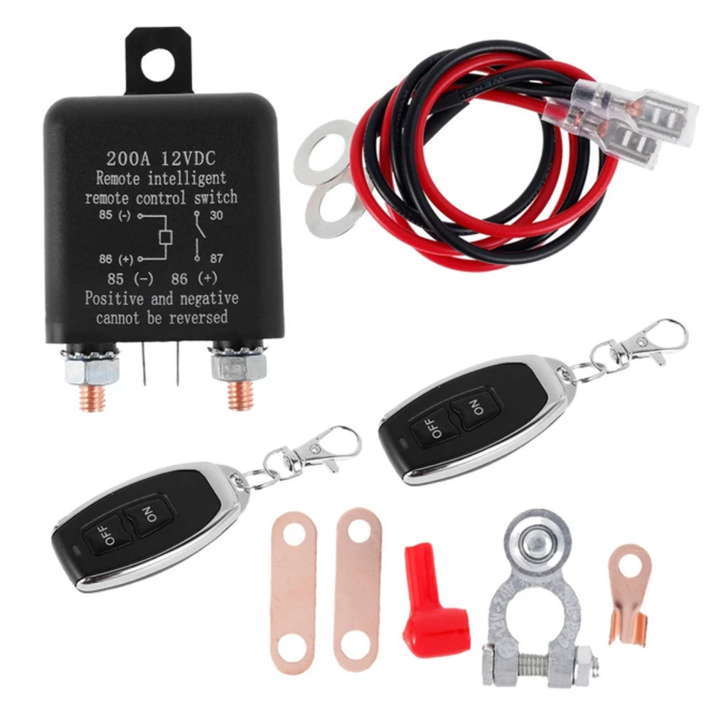 直销智能遥控继电器断电开关12V24V200A汽车电瓶控制断电器车用