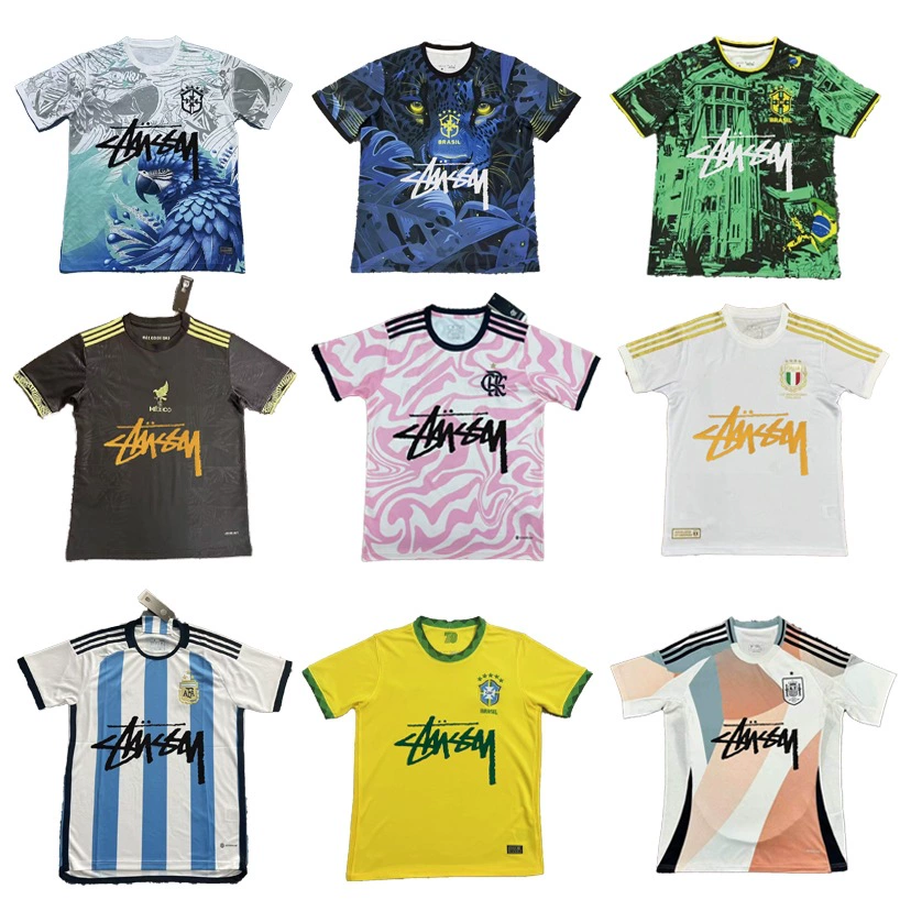 Футбольный костюм Бразилия с подписью Мексика Италия Англия Испания Аргентина Франция Португалия Джерси