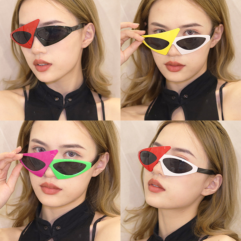 Gafas decorativas triangulares estilo hip hop de ABS para festivales de música y fiestas