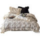 French High-end Cotton Bed Sheet Four-piece Set Retro Floral Printed Pleated Edge Cotton Quilt Cover Bedding