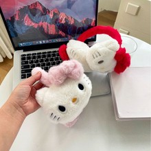 可爱卡通kitty猫保暖耳罩秋冬可折叠防冻护耳毛绒耳套女头戴式