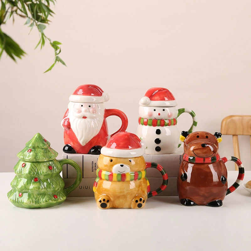 Американская кружка Санта-Клауса Mark Cup Bringing the Link Cartoon Office Couple Water Cup Christmas Gift Coffee Cup