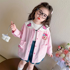 女童秋外套2025新款卡通可爱儿童衬衫小童秋季上衣洋气女宝宝衣服