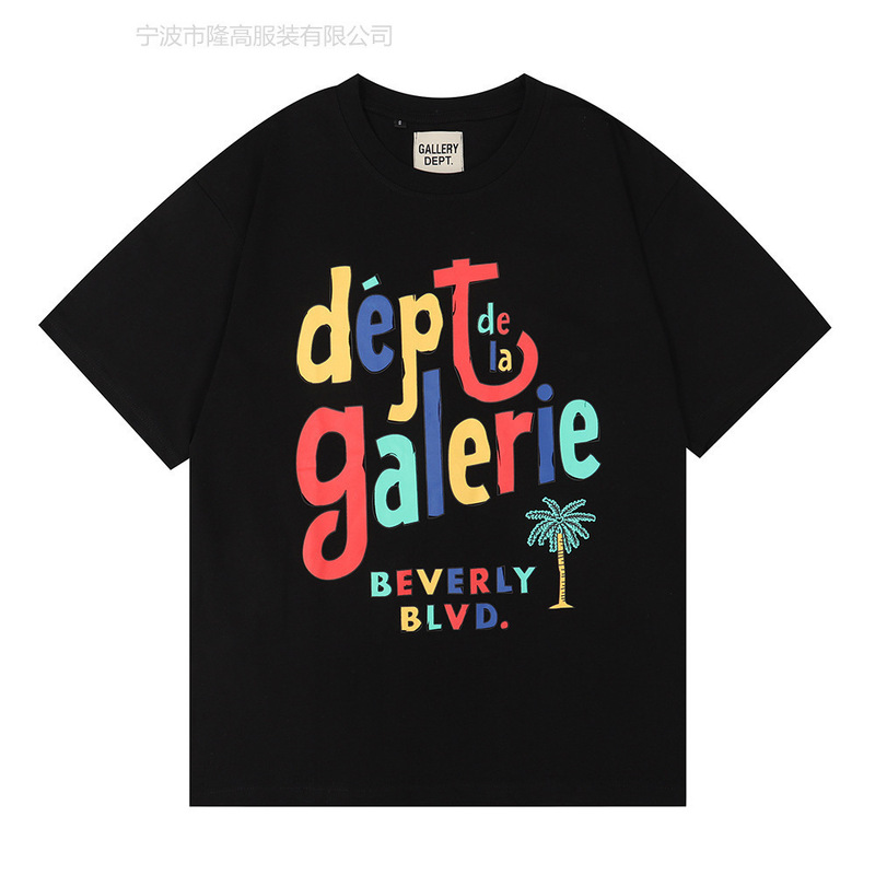 Fashionable Brand Cross-Border Export Classic Letter Slogan Logo Gradient Thick 240g Printed Short-Sleeved Classic Cotton T-Shirt Fashionable Brand Cross-Border Export Classic Letter Slogan Logo Gradient Thick 240g Printed Short-Sleeved Classic Cotton T-Shirt