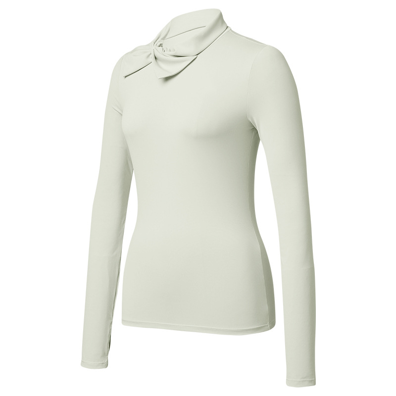 T-shirt de cuello alto y manga larga, camiseta deportiva de mujer, camiseta de golf delgada, camiseta de base transpirable